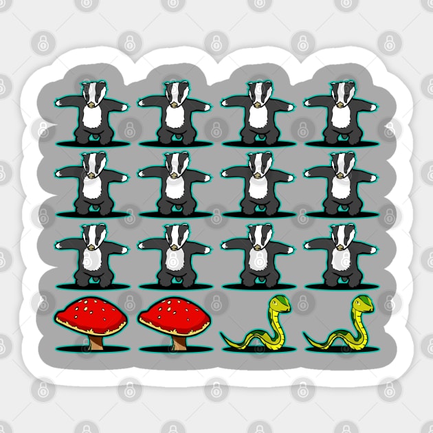 Badger Badger Mushroom Snake Sticker by DavesTees